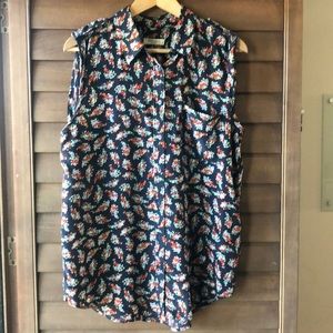 Equipment brand Navy floral sleeveless top size M